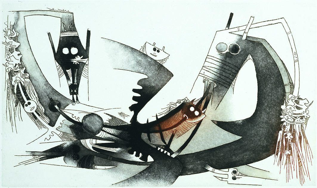 Wifredo Lam, eau-forte pour Apostroph'Apocalypse de Gherasim Luca, 1964