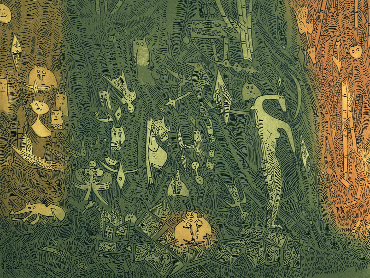 Wifredo Lam, Sans titre, eau-forte, 1980