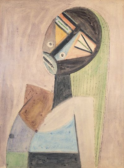 Wifredo Lam, Madame Lumumba, gouache sur papier, 1938